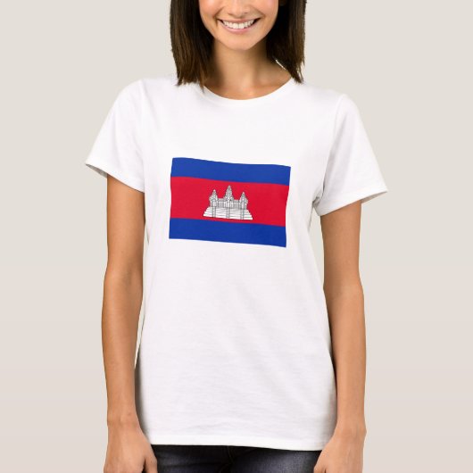 Patriottische Cambodjaanse vlag T-shirt (Voorkant)