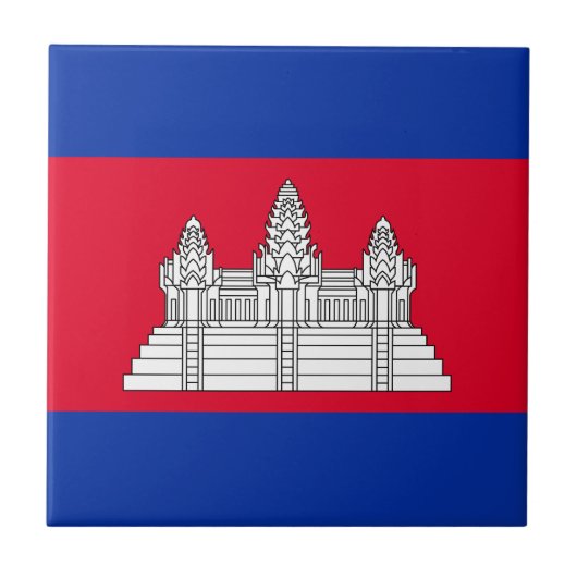 Patriottische Cambodjaanse vlag Tegeltje (Voorkant)