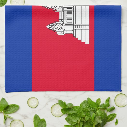 Patriottische Cambodjaanse vlag Theedoek (Gevouwen)