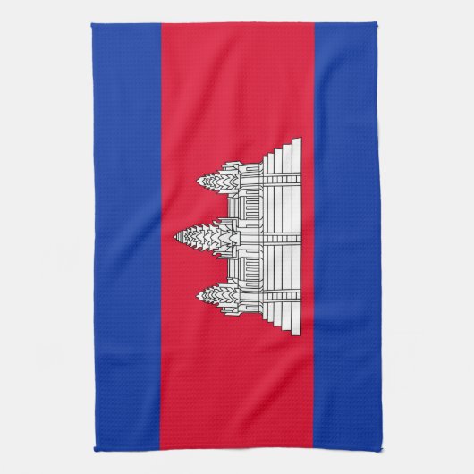 Patriottische Cambodjaanse vlag Theedoek (Verticaal)