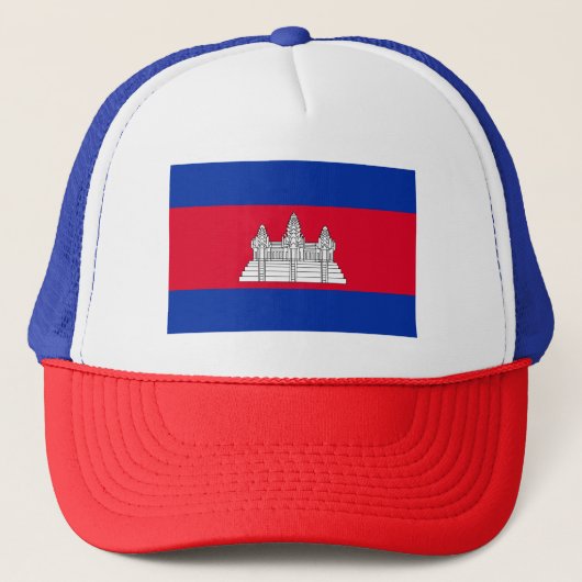 Patriottische Cambodjaanse vlag Trucker Pet (Voorkant)