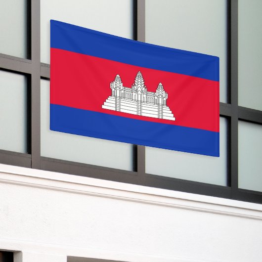 Patriottische Cambodjaanse vlagbanner Spandoek (Buitenkant Gebouw)