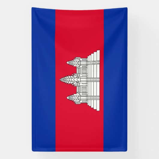 Patriottische Cambodjaanse vlagbanner Spandoek (Verticaal)