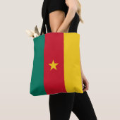 Patriottische Cameroense Vlag Boodschappentas Tote Bag (Dichtbij)