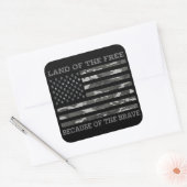 Patriottische Camo American Vlag Land van de Vrije Vierkante Sticker (Envelop)