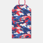 Patriottische Camo Rood Wit Blauw USA Vrijheid Cadeaulabel (Voorkant)