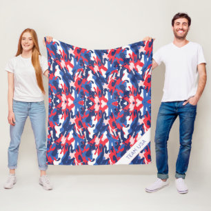 Patriottische Camo Rood Wit Blauw USA Vrijheid Fleece Deken