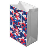 Patriottische Camo Rood Wit Blauw USA Vrijheid Medium Cadeauzakje (Voorkant Gekanteld)