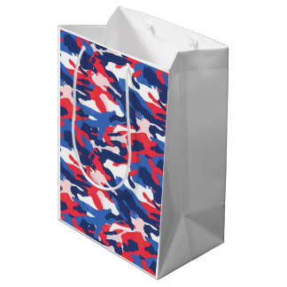 Patriottische Camo Rood Wit Blauw USA Vrijheid Medium Cadeauzakje