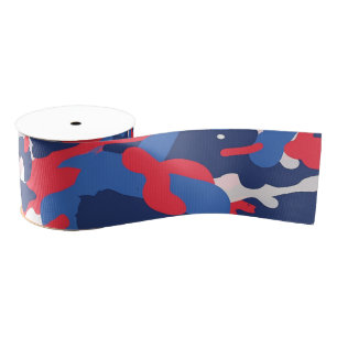 Patriottische Camo Rood Wit Blauw VS Vrijheid Mili Grosgrain Lint