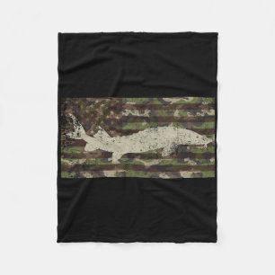 Patriottische Camo VS Vlag Steur Vissen Fleece Deken