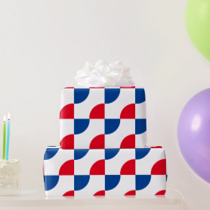 Patriottische camouflage rood blauw witte patronen cadeaupapier