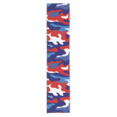 Patriottische Camouflage Rood Wit en Blauw Camo Korte Tafelloper (Voorkant)