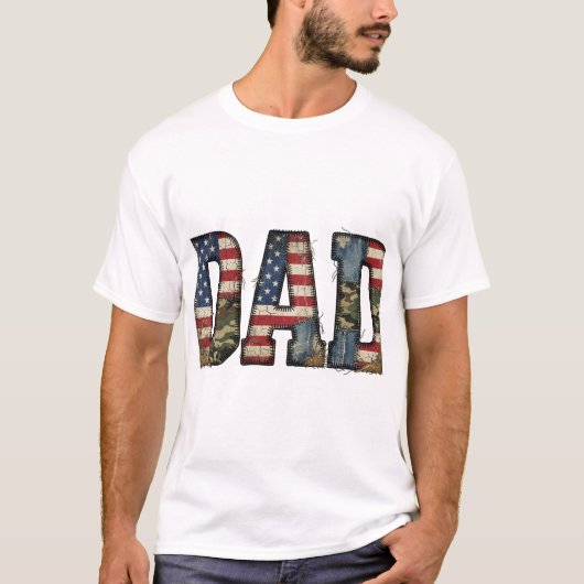 Patriottische Camouflage Vader T-shirt (Voorkant)