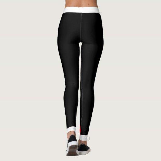 Patriottische Canada Maple met naam en zijstrepen Leggings (Achterkant)