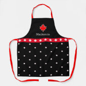 Patriottische Canadese Chef Red en White Maple Lea Schort (Voorkant)