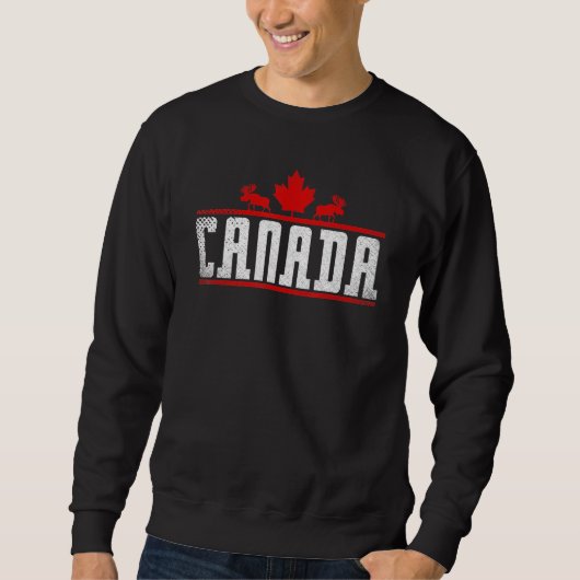 Patriottische Canadese Maple Leaf Country Moose Ca Trui (Voorkant)