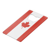 Patriottische Canadese vlag Creditkaart Flessenopener (Voorkant Gekanteld)