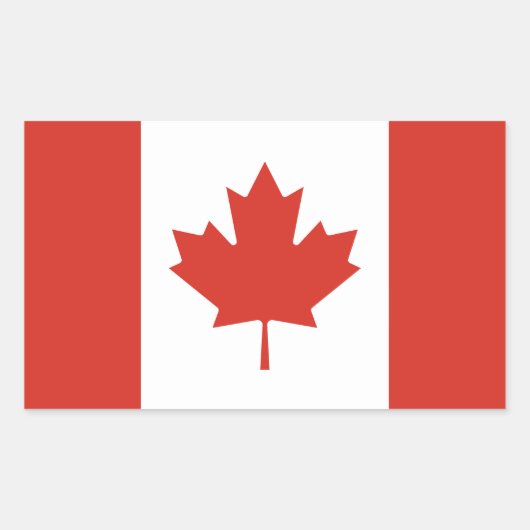 Patriottische Canadese vlag Rechthoekige Sticker (Voorkant)