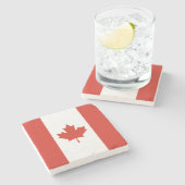 Patriottische Canadese vlag Stenen Onderzetter (Zijkant)