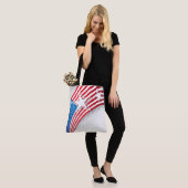 Patriottische Canvas tas (Op model)