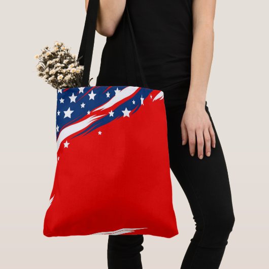 Patriottische Canvas tas (Dichtbij)
