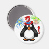 Patriottische Cartoon Paddy 4 juli Pet Vuurwerk Magneet (Voorkant / Achterkant)