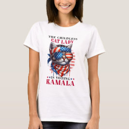 Patriottische Cat Lady voor Kamala Harris 2024 T-shirt