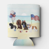 Patriottische Cavalier Koning Charles Spaniels Blikjeskoeler (Achterkant)