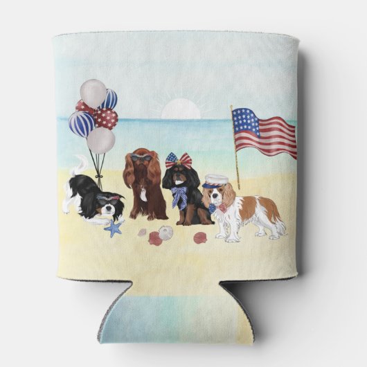 Patriottische Cavalier Koning Charles Spaniels Blikjeskoeler (Achterkant)