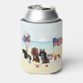 Patriottische Cavalier Koning Charles Spaniels Blikjeskoeler (Blikje Achterkant)