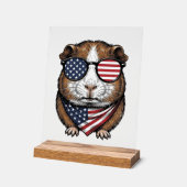 Patriottische Cavia Vintage Gravure Acryl Bord (Hoek)