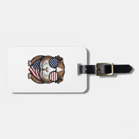 Patriottische Cavia Vintage Gravure Bagagelabel (Voorkant horizontaal)