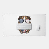 Patriottische Cavia Vintage Gravure Bureaumat (Keyboard & Muis)