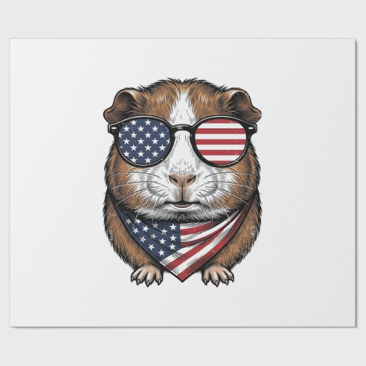 Patriottische Cavia Vintage Gravure Cadeaupapier (Vlak)