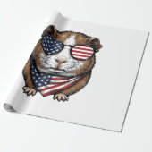 Patriottische Cavia Vintage Gravure Cadeaupapier (Uitgerold)
