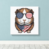 Patriottische Cavia Vintage Gravure Canvas Afdruk (Insitu (Houten vloer))