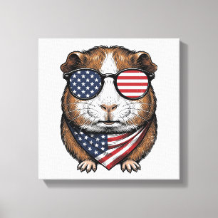 Patriottische Cavia Vintage Gravure Canvas Afdruk