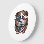 Patriottische Cavia Vintage Gravure Grote Klok (Hoek)
