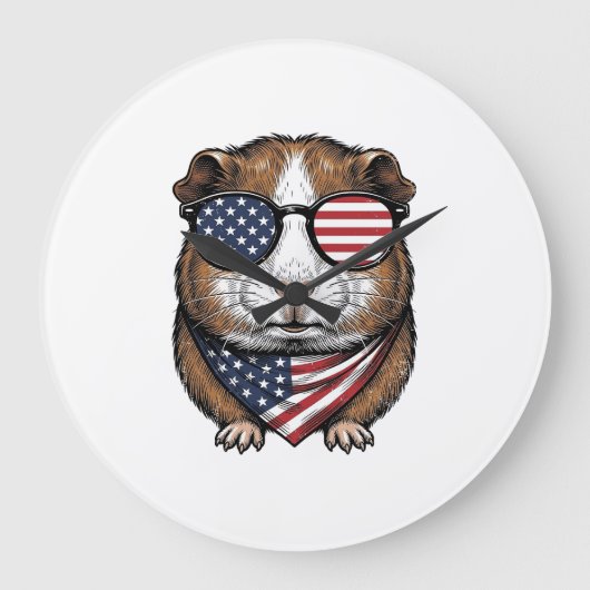Patriottische Cavia Vintage Gravure Grote Klok (Voorkant)