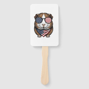 Patriottische cavia vintage gravure handwaaier
