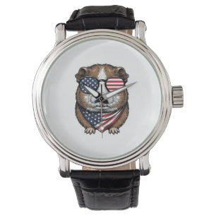 Patriottische Cavia Vintage Gravure Horloge