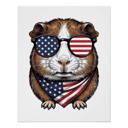 Patriottische Cavia Vintage Gravure Perfect Poster (Voorkant)