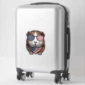Patriottische cavia vintage gravure sticker (Koffer)