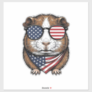 Patriottische cavia vintage gravure sticker