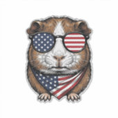 Patriottische cavia vintage gravure sticker (Voorkant)