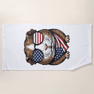 Patriottische Cavia Vintage Gravure Strandlaken