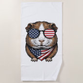 Patriottische Cavia Vintage Gravure Strandlaken (Voorkant)