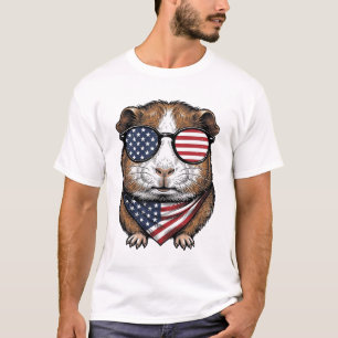 Patriottische cavia vintage gravure t-shirt
