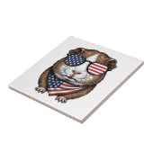 Patriottische Cavia Vintage Gravure Tegeltje (Zijkant)